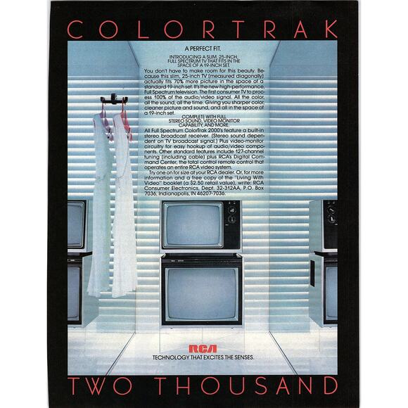 RCA Colortrak 2000 Full Spectrum CRT TV Television Set 1984 Ad AF8-4 - Picture 1 of 2